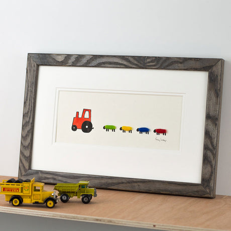 Nursery Tractor And Sheep bespoke Print - Medium