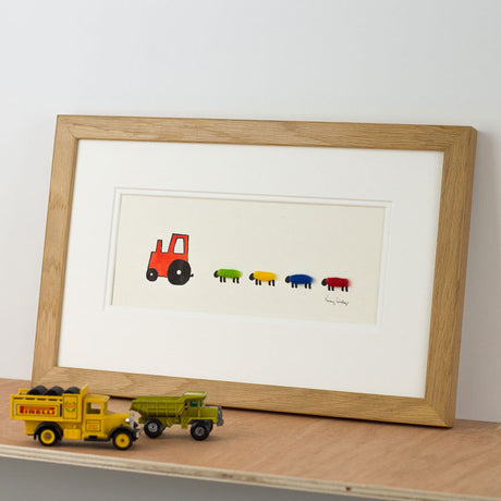 Nursery Tractor And Sheep bespoke Print - Medium
