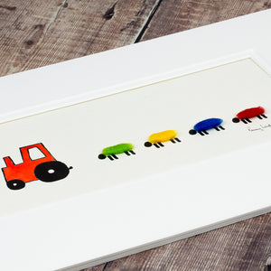 Nursery Tractor And Sheep bespoke Print - Medium