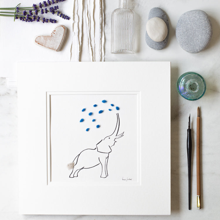 Elephant & water bespoke Print