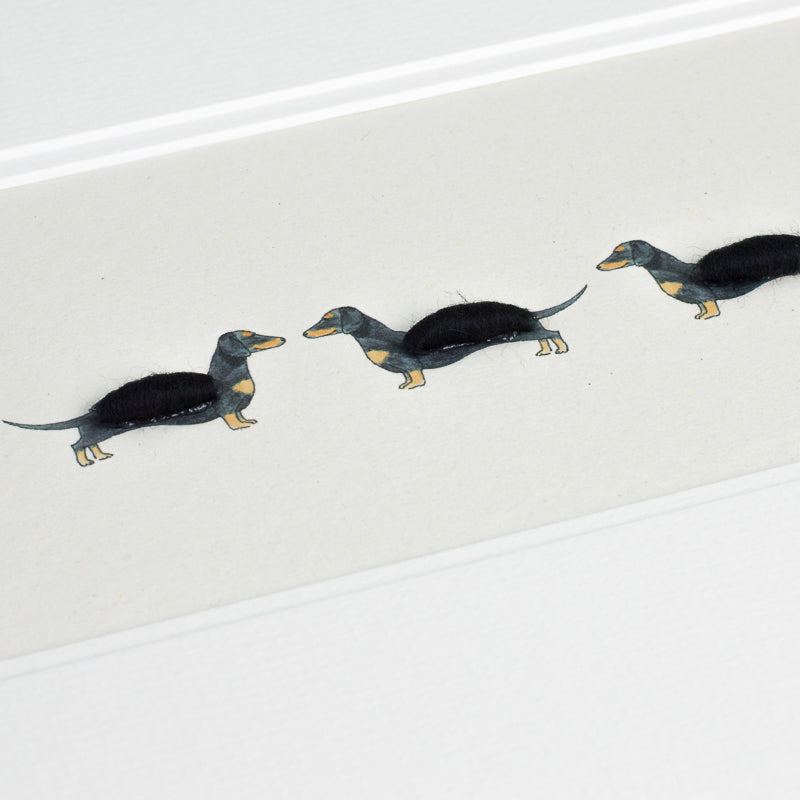Dachshunds -  Long row of Dachshunds print
