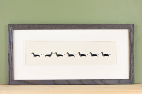 Dachshunds -  Long row of Dachshunds print