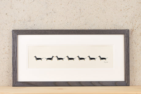 Dachshunds -  Long row of Dachshunds print