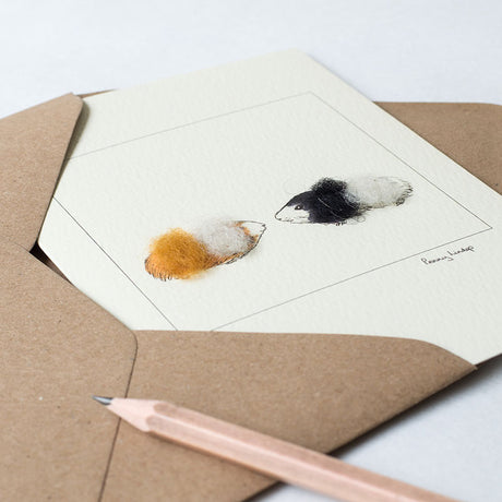 Ginger and Black Guinea Pigs card