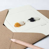 Guinea Pig greetings card - ginger and black