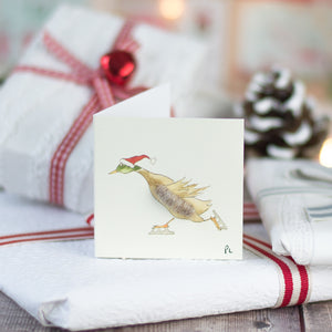 Christmas Gift Tags - Skating duck, pack of 4