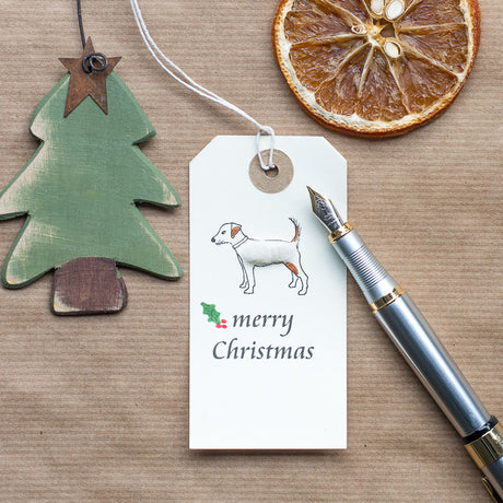 Christmas Gift Tags with Jack Russell terriers, pack of 6