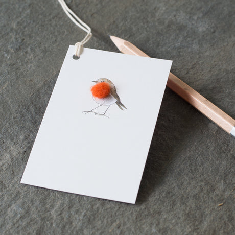 Gift Tags with Robin, pack of 6