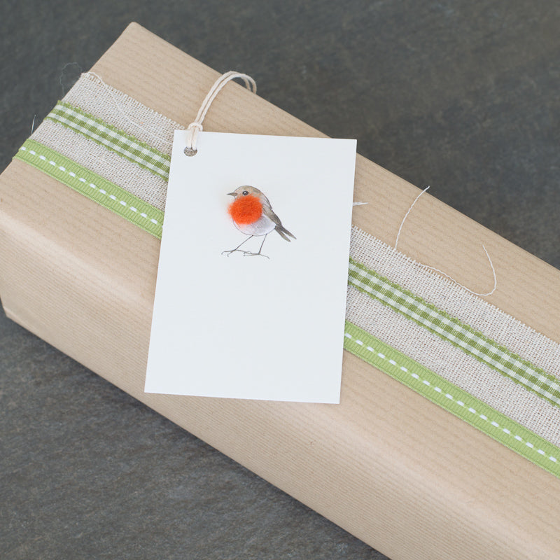Gift Tags with Robin, pack of 6