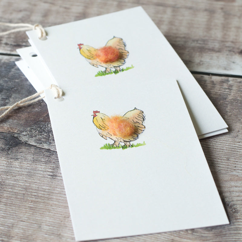 Pack of 6 Gift Tags with Hen, pack of 6