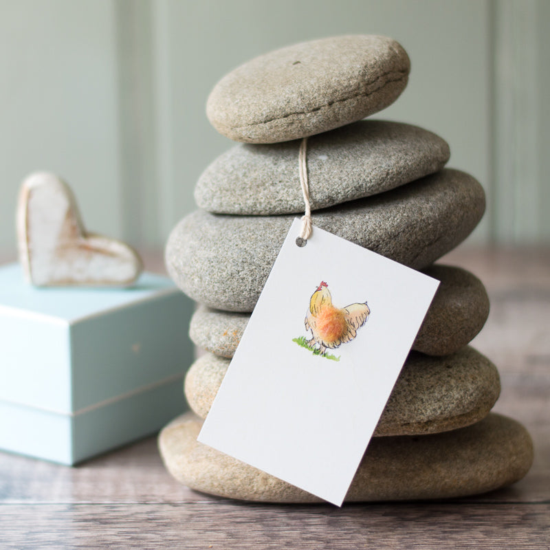 Pack of 6 Gift Tags with Hen, pack of 6