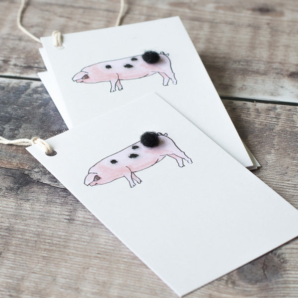 Gift Tags with a pig, pack of 6