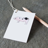 Gift Tags with a pig, pack of 6
