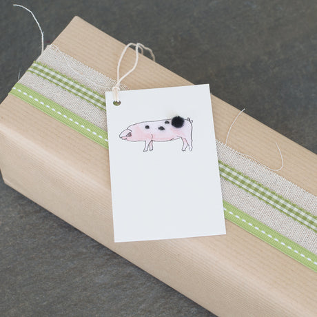 Gift Tags with a pig, pack of 6