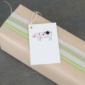 Gift Tags with a pig, pack of 6