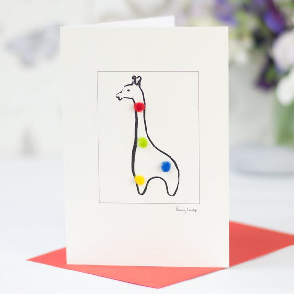 Nursery giraffe greetings card