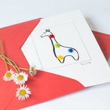 Nursery giraffe greetings card