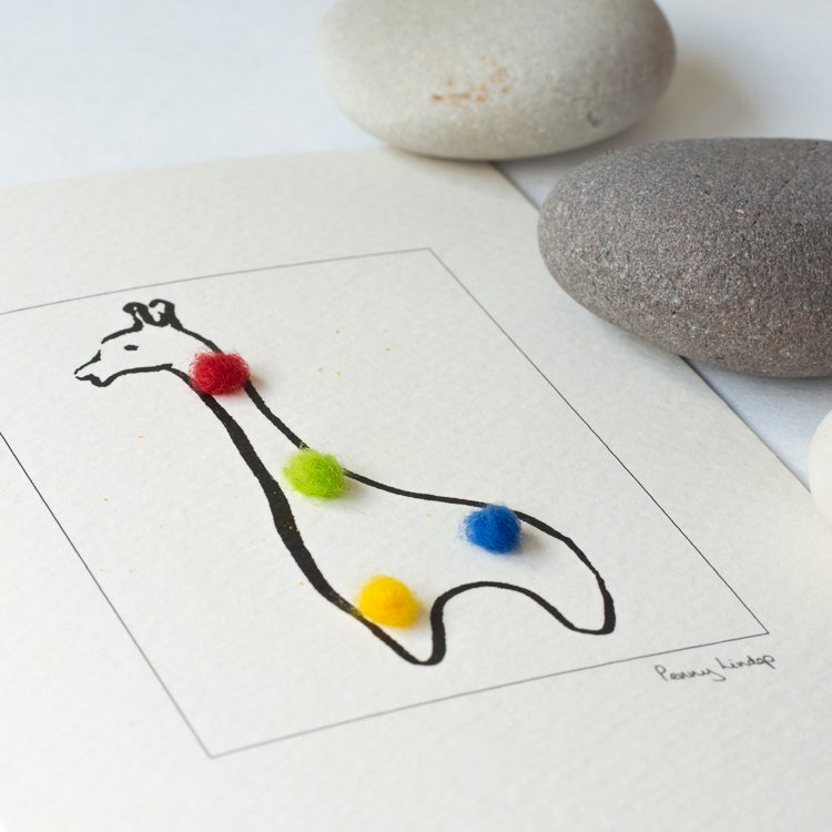 Nursery giraffe greetings card