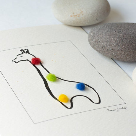 Nursery giraffe greetings card