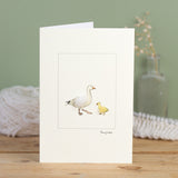 Snow Goose and Gosling greetings card