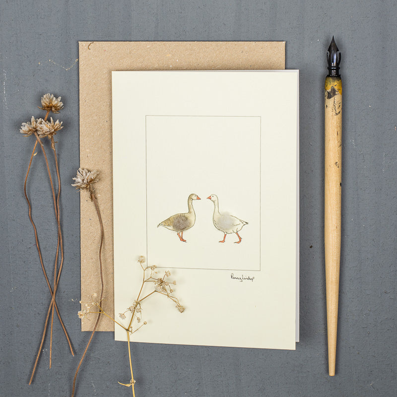Greylag Geese greetings card