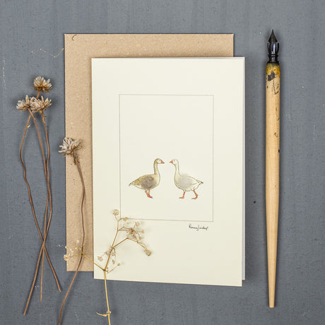 Greylag Geese greetings card