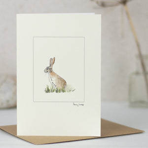 Hare greetings card