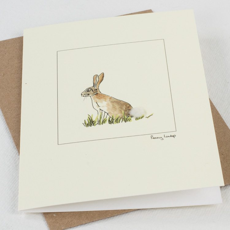 Hare greetings card