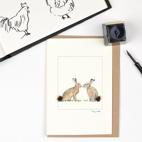 Hares greetings card