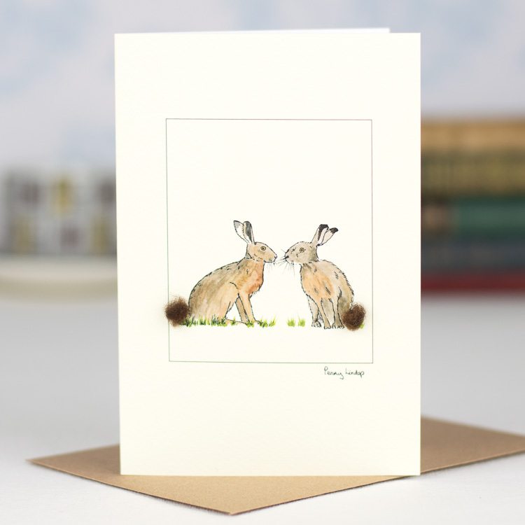 Hares greetings card
