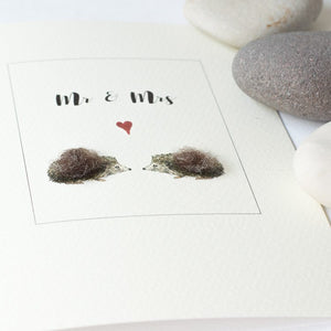 Hedgehog Mr & Mrs greetings card