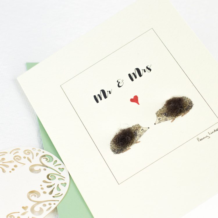 Hedgehog Mr & Mrs greetings card