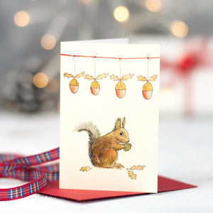 Squirrel mini Christmas cards - Pack of 4