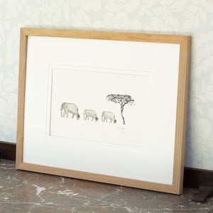 Elephant and Acacia Tree Limited Edition Print