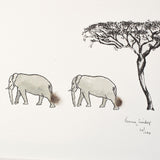 Elephant and Acacia Tree Limited Edition Print