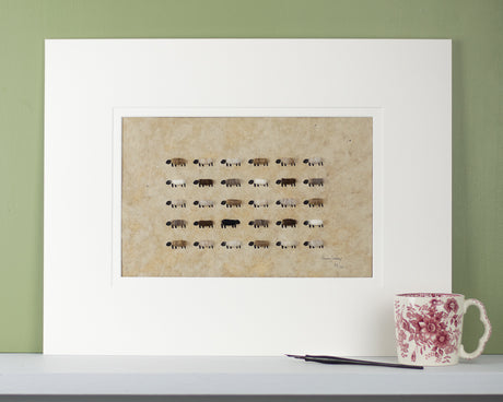 Sheep Limited Edition Hand Finished Print - 30 Sheep