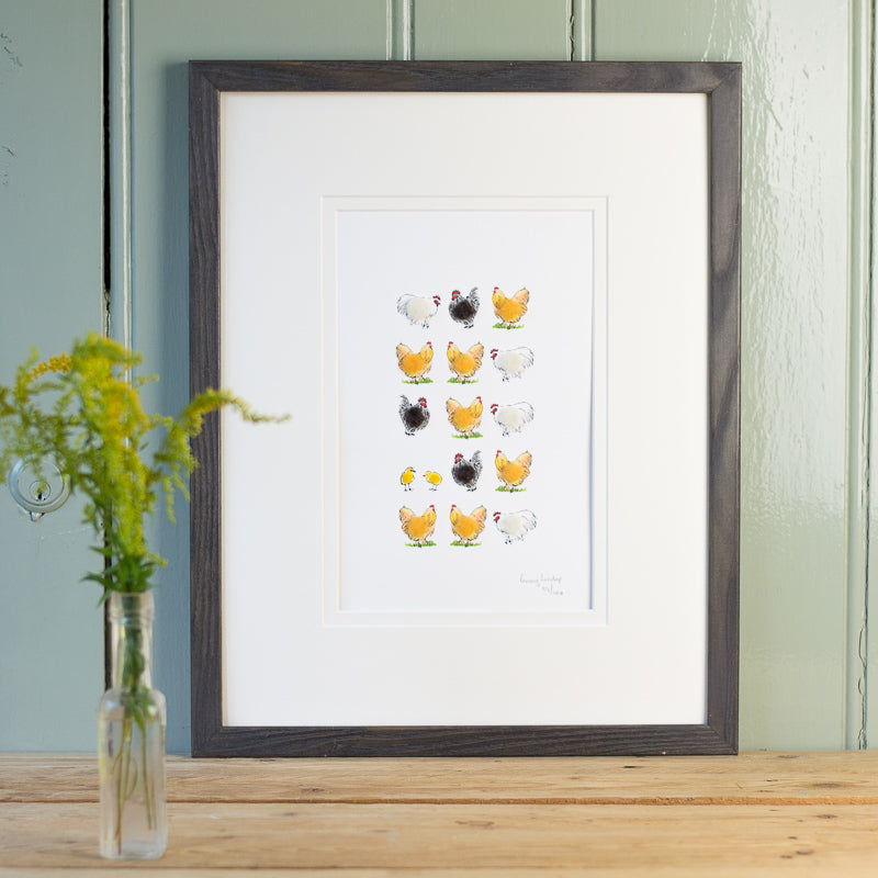 Bantams & Buff Orpington Hens Limited Edition Print