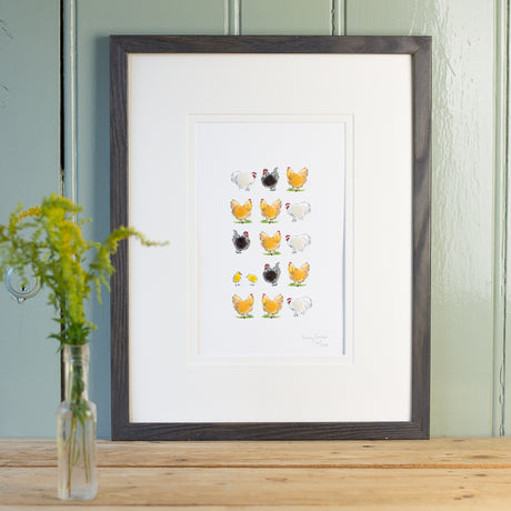 Bantams & Buff Orpington Hens Limited Edition Print