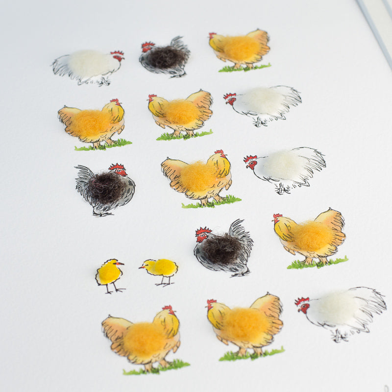 Bantams & Buff Orpington Hens Limited Edition Print