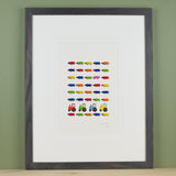 Bright Sheep with Tractors Limited Edition Print