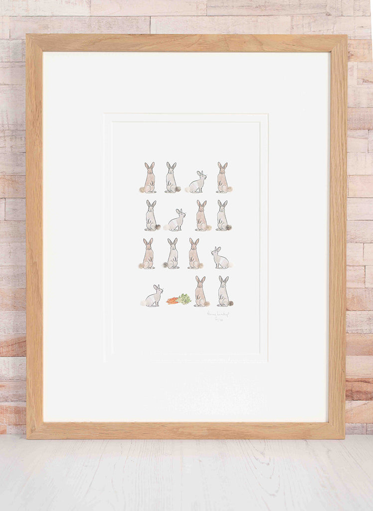 Rabbits and Carrots Limited Edition Print