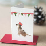Party dog mini Christmas Cards - pack of 4