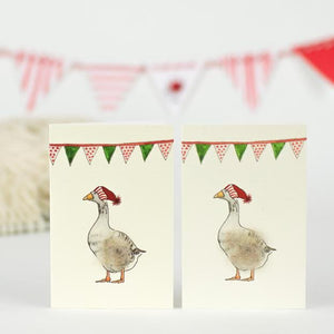 Goose Mini Christmas Cards - Pack of 4