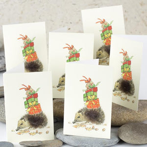 Hedgehog Mini Christmas cards - Pack of 4