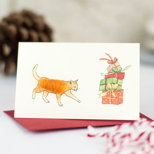 Ginger Cat mini Christmas cards - pack of 4