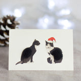Cats mini Christmas cards - pack of 4