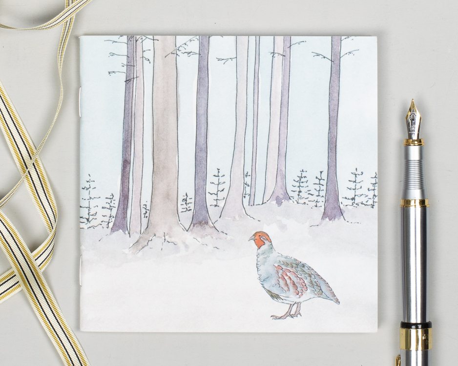 Winter Woodland Animal Notebook - Partridge