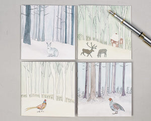 4 Winter Woodland Animal Notebooks - Set 1