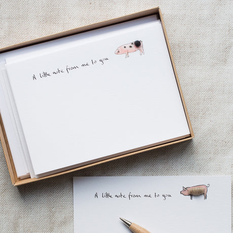 Pig Notecards, Boxed set of 10