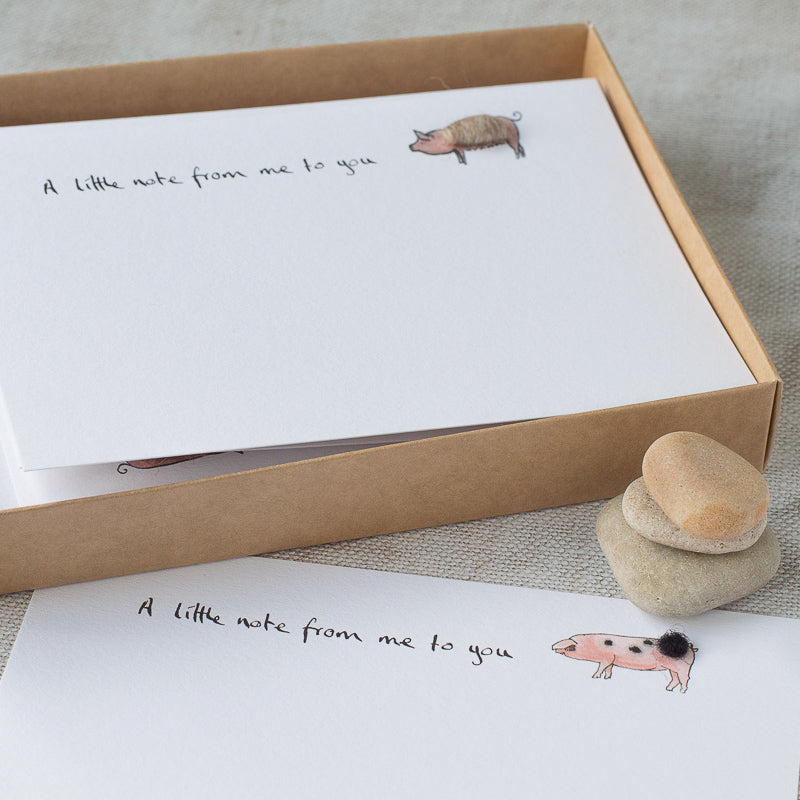 Pig Notecards, Boxed set of 10